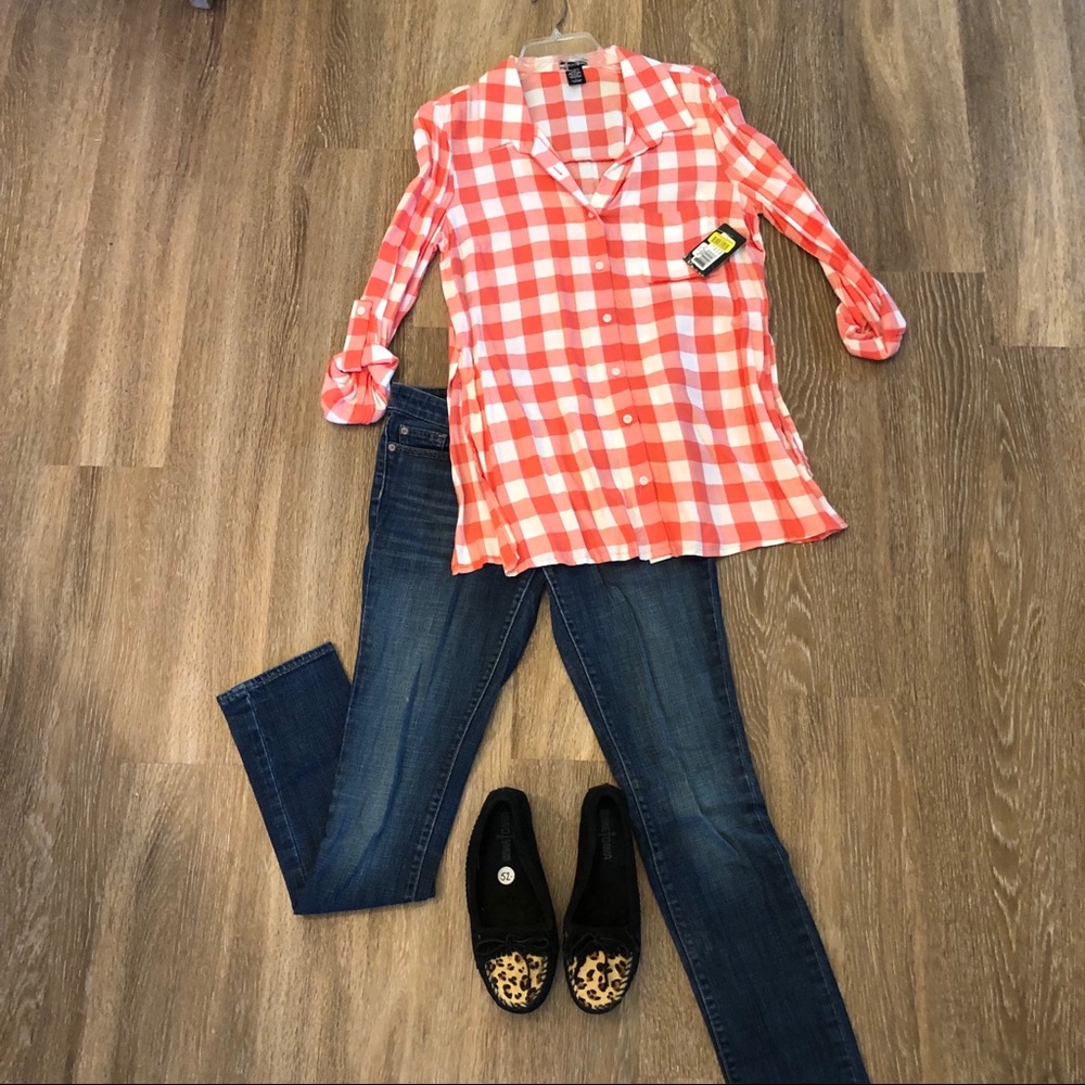 NWT - Peach And White flannel